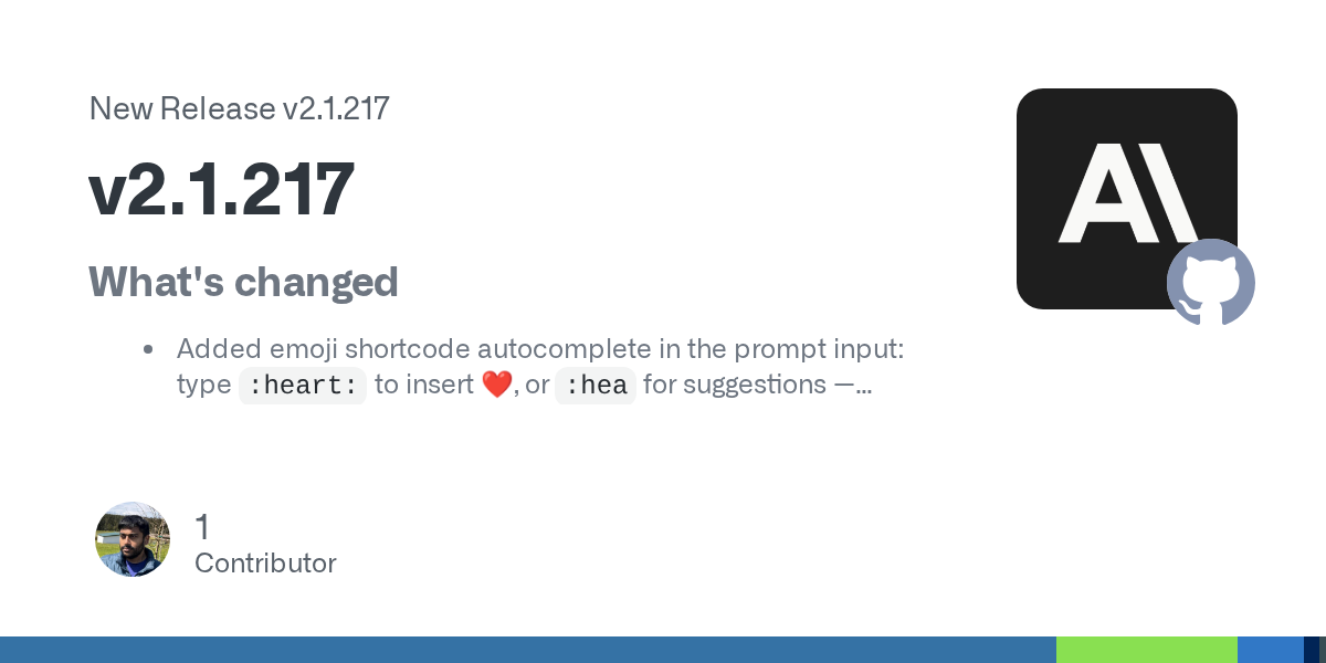 Claude Code v2.1.217: emoji autocomplete, fixes, subagent ca
